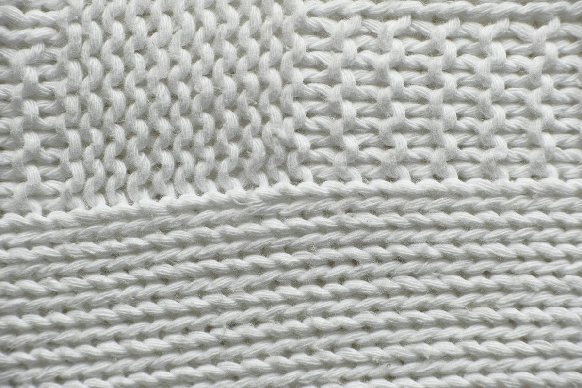 Soft white knit fabric